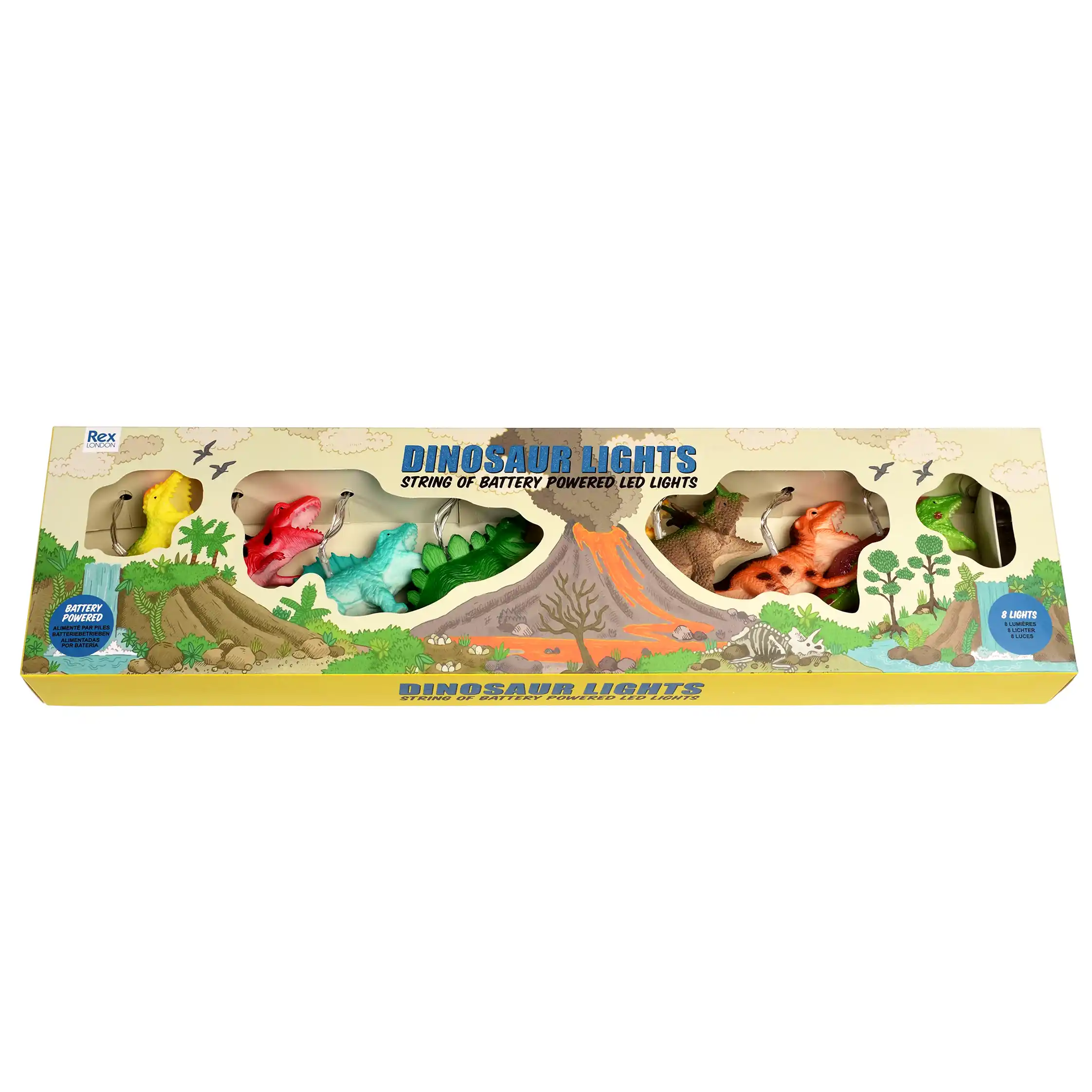 cadena de luces de dinosaurios - prehistoric land