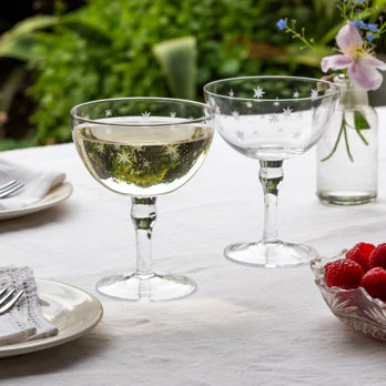 verres coupes étoiles gravés 200ml (lot de 2) - transparent