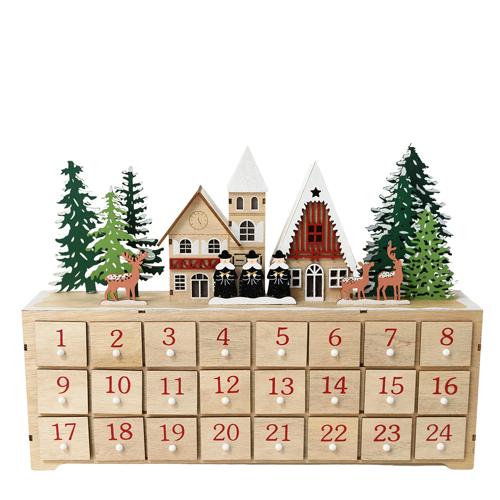 adventskalender aus holz mit led lichter - sternensänger
