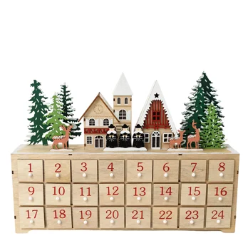 wooden advent calendar with led lighting - carol singers (natural) wooden advent calendar with led lighting - carol singers (natural)