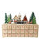wooden advent calendar with led lighting - carol singers (natural)