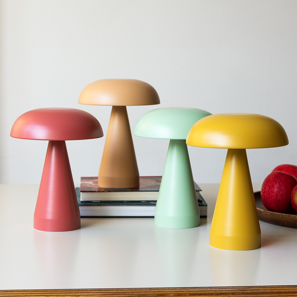 dimmable mushroom touch lamp - mustard yellow