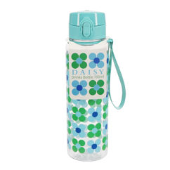 gourde avec couvercle à bouton poussoir 700ml - marguerite bleue et verte