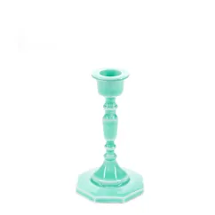 enamel candlestick (13cm) - aqua enamel candlestick (13cm) - aqua