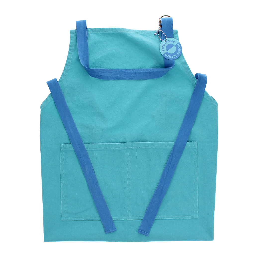 tablier utilitaire bicolore - bleu pâle