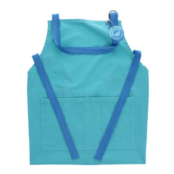 two-tone utility apron - aqua blue