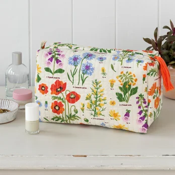 quilted wash bag - wild flowers quilted wash bag - wild flowers