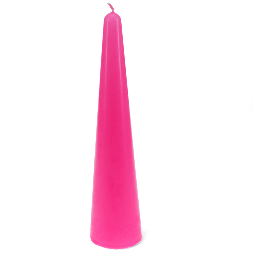 tall cone candle - bright pink