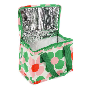 lunch bag - pink and green daisy