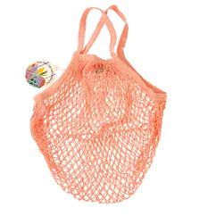 organic cotton net bag - coral