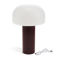 tischlampe in pilzform mit usb-ladefunktion - braun