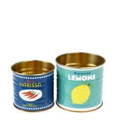 pots de rangement en métal citron et harissa (lot de 2)