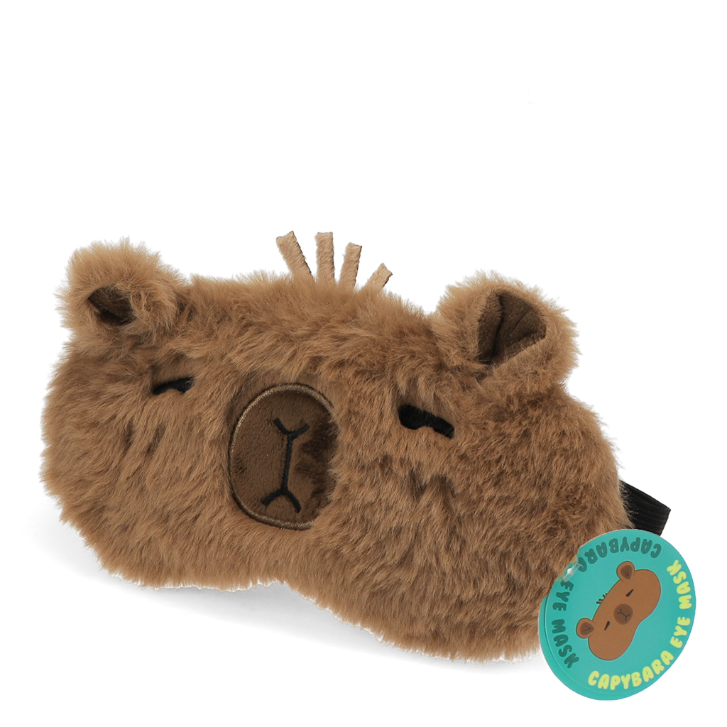 plush travel eye mask - capybara