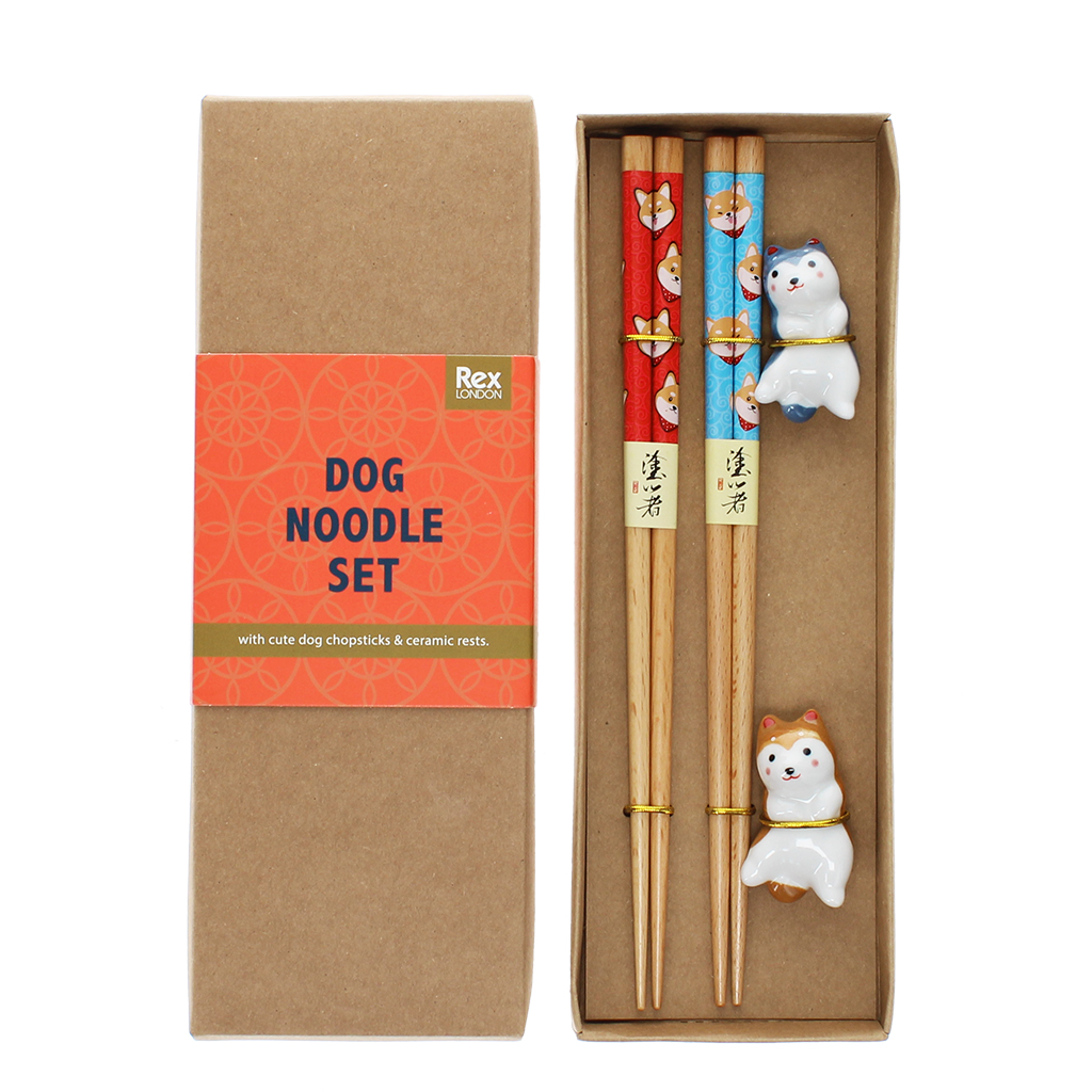 chopsticks and rests set - dog