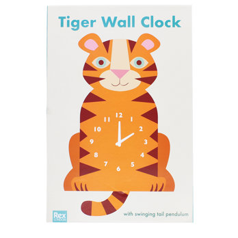 hölzerne wanduhr mit pendel - tiger