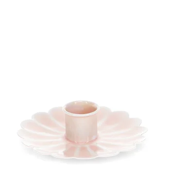 enamel flat flower candle holder - soft pink enamel flat flower candle holder - soft pink