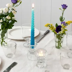 double ended glass candle holder - clear double ended glass candle holder - clear