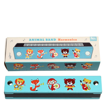 harmonica en bois animal band