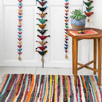 30 birds recycled cloth hanging decoration
