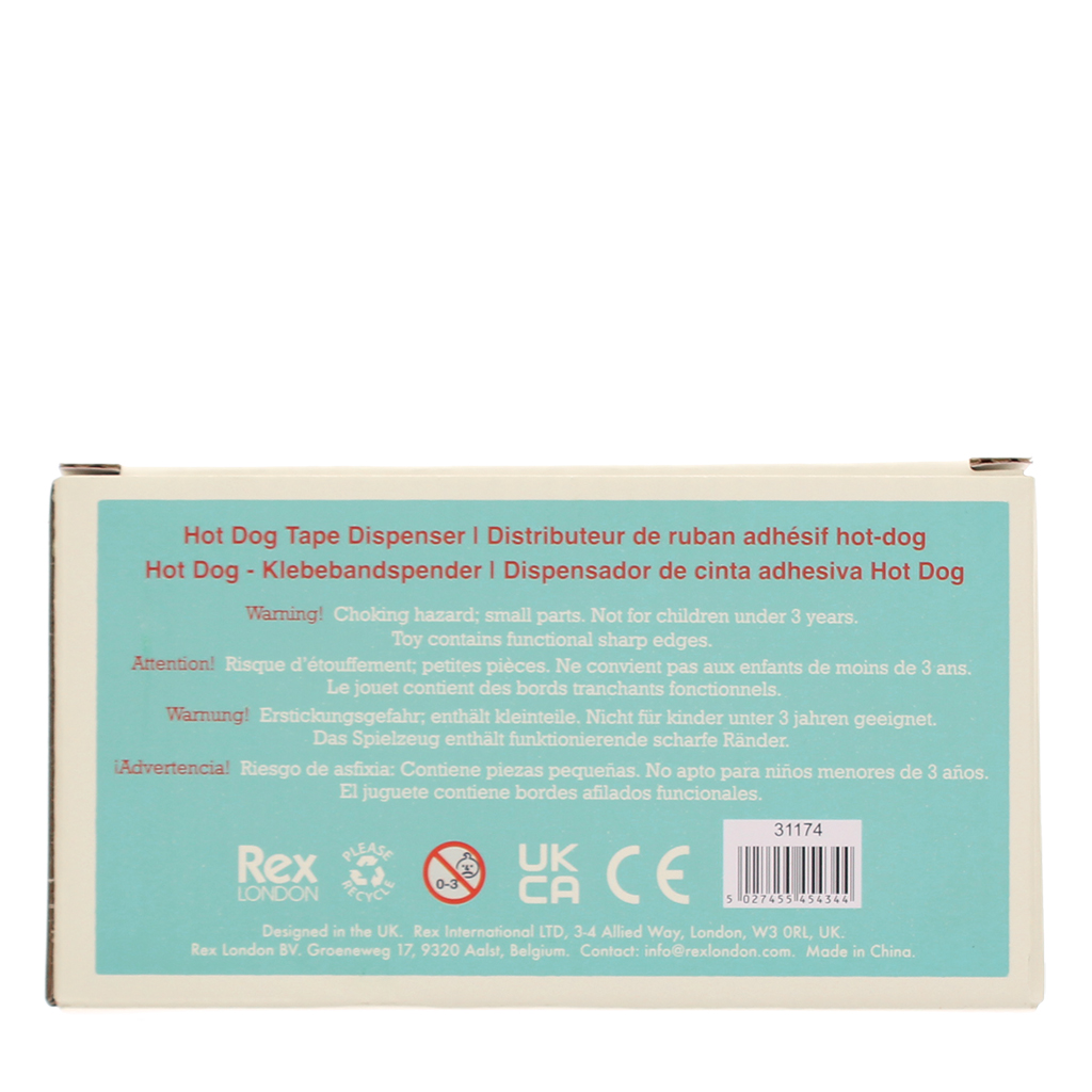 klebebandspender mit einer rolle klebeband - hot dog