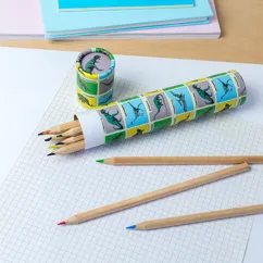 long tube of colouring pencils - prehistoric land long tube of colouring pencils - prehistoric land