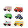 wooden car playset of 6