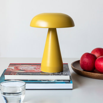 dimmable mushroom touch lamp - mustard yellow