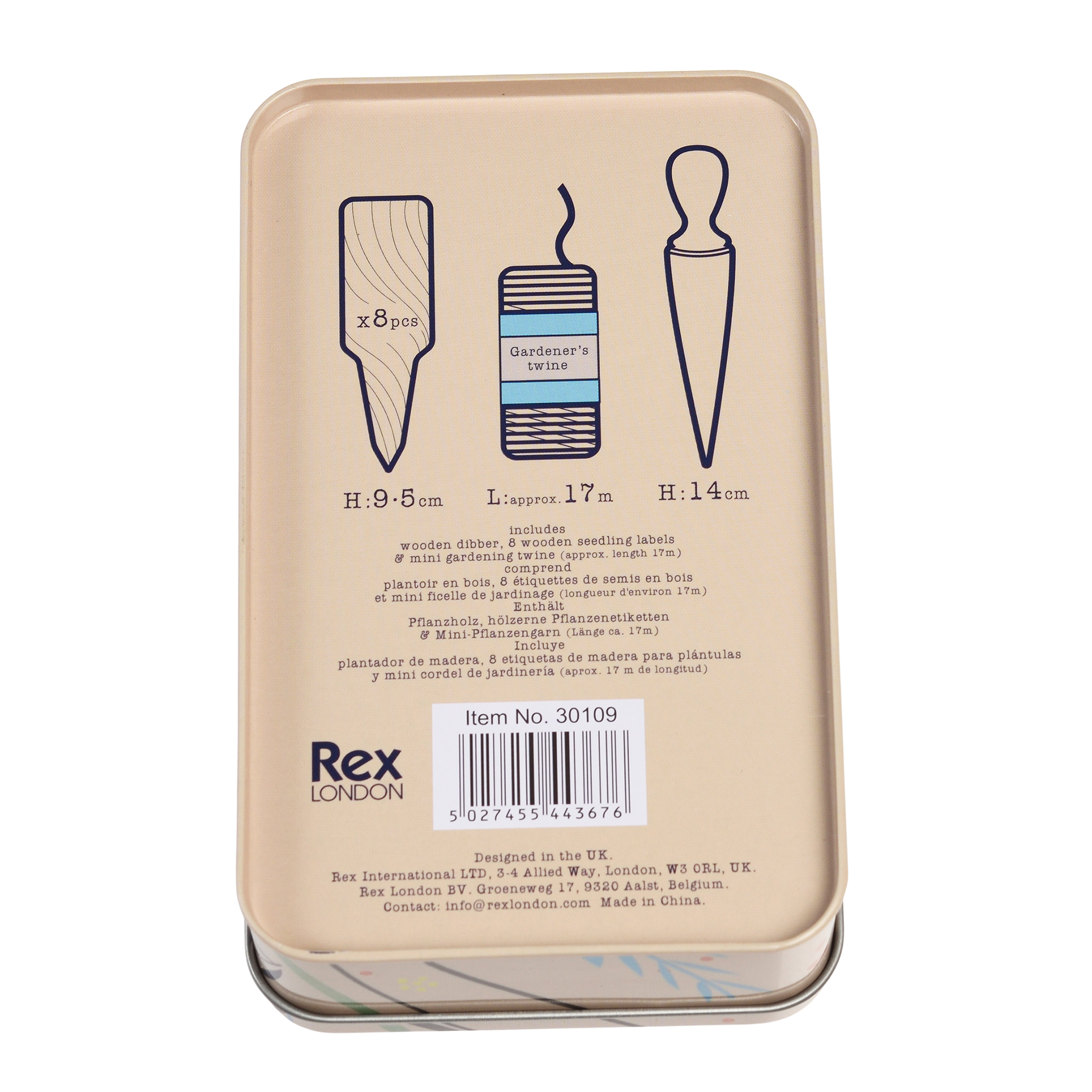 gardener's tools and twine in a tin - your garden