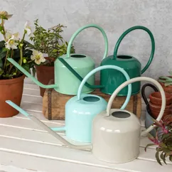 metal watering can 1ltr - stone grey metal watering can 1ltr - stone grey