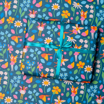 wrapping paper sheets - fairies in the garden