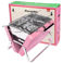 portable suitcase bbq - pink