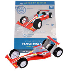 make your own spring motor-powered racing car
