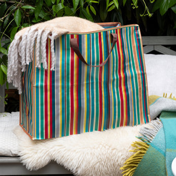 grand sac de rangement - rayures rétro années 70