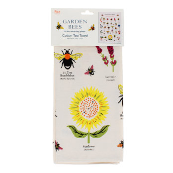 tea towel - garden bees