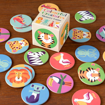 memory game (24 pieces) - colourful creatures