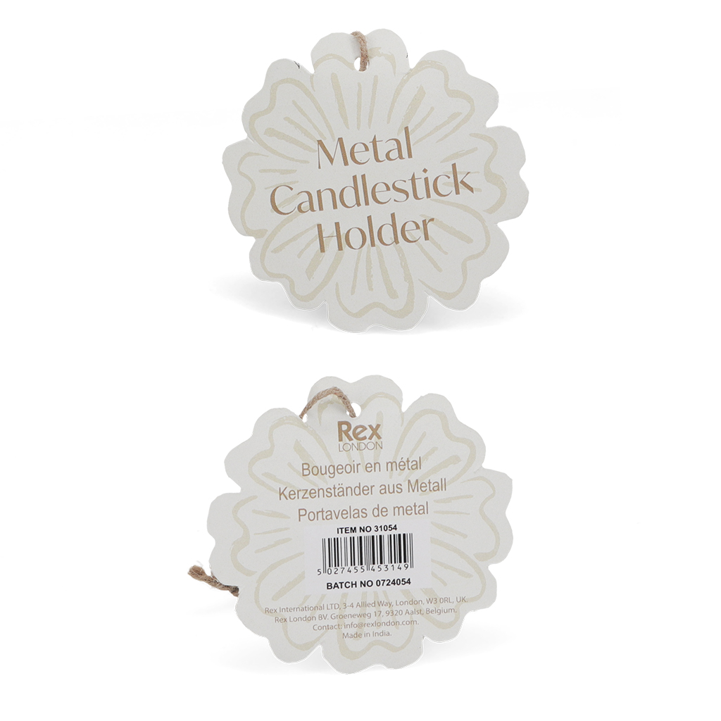 enamel candlestick (13cm) - aqua