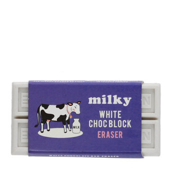 chocolate bar eraser - white