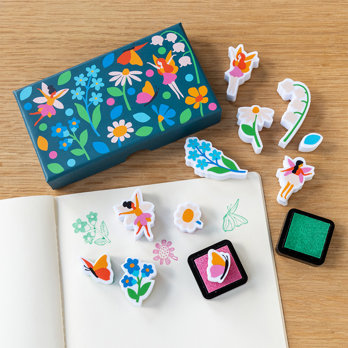 mini-set mit stempeln fairies in the garden