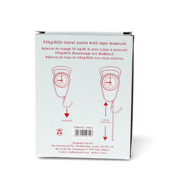 travel scales with tape measure - red