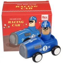push down action racing car - blue