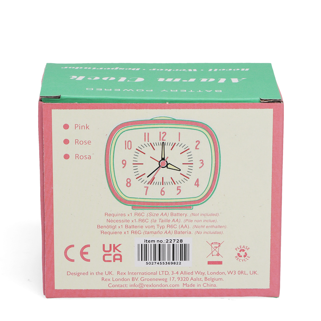 retro alarm clock - pink