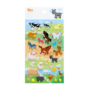 autocollants 3d en relief - animaux de la ferme