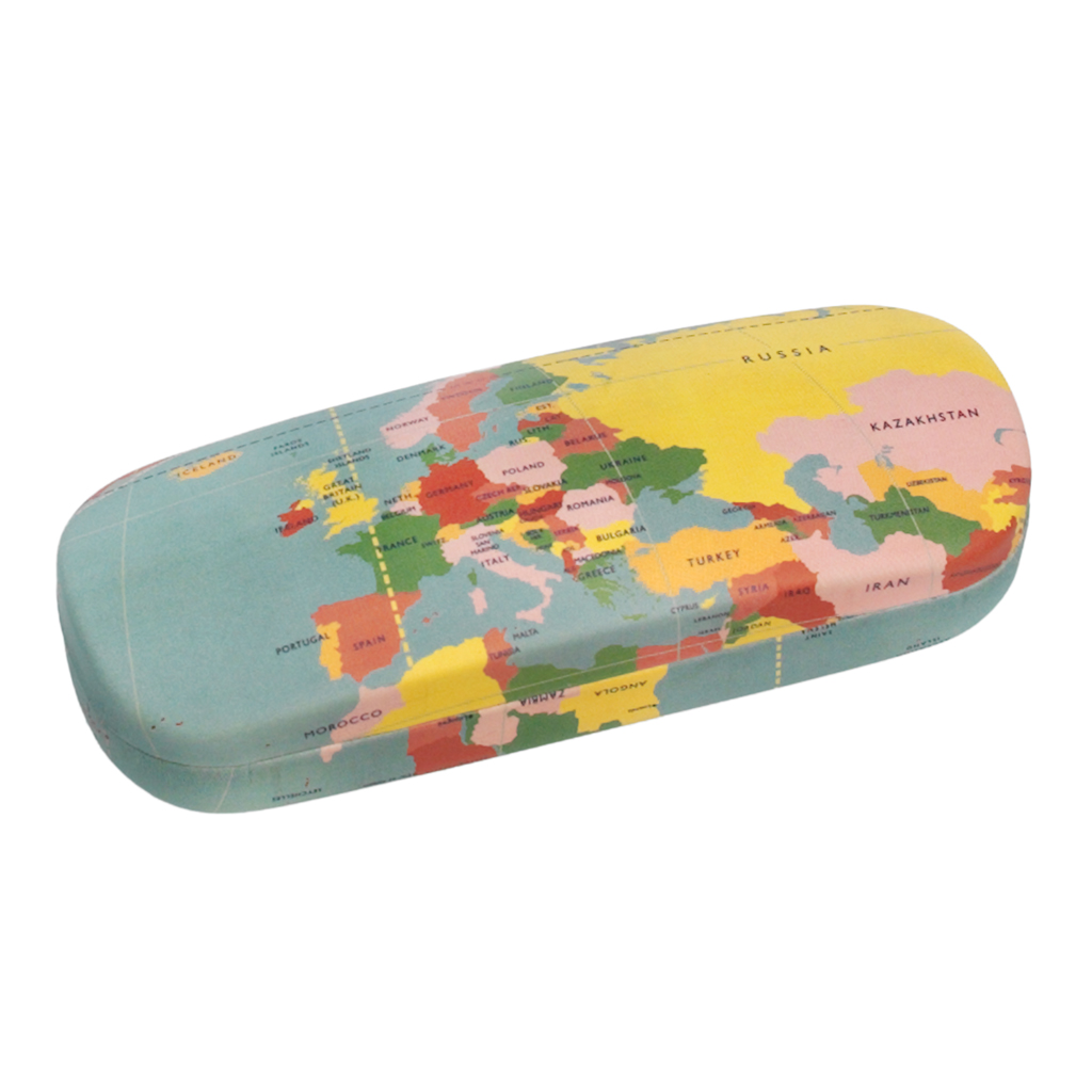 glasses case & cleaning cloth - world map