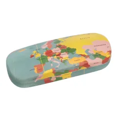 glasses case & cleaning cloth - world map