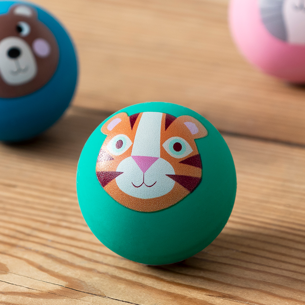bouncy ball - tiger (green)