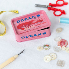 mini storage tin with lid - lobster