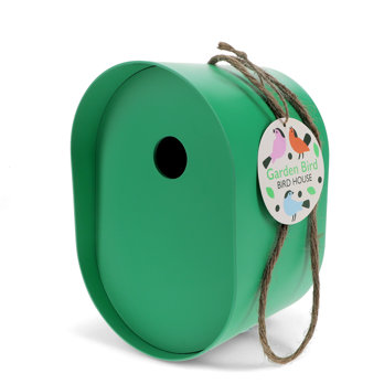 oval bamboo fibre birdhouse - green