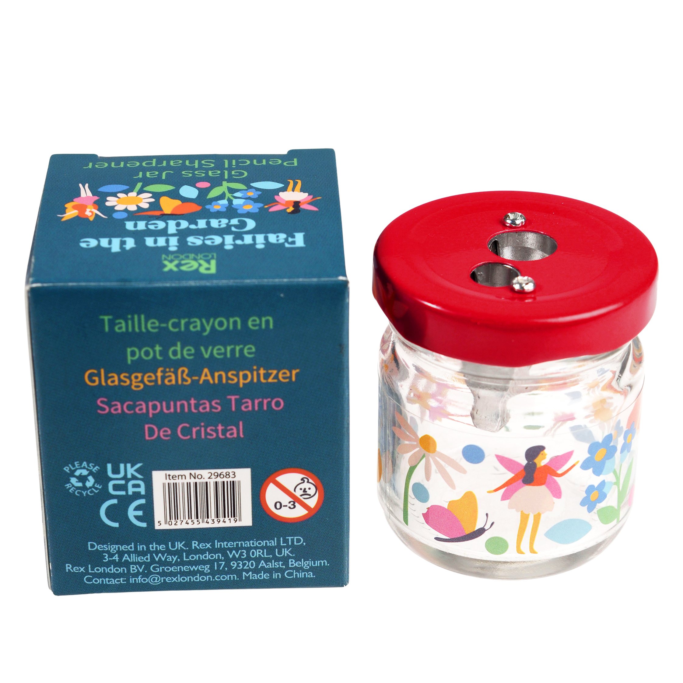 anspitzer mit glasgefäß fairies in the garden