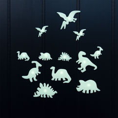 glow in the dark stick-on shapes (box of 24) - dinosaurs