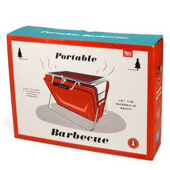 portable suitcase bbq - red